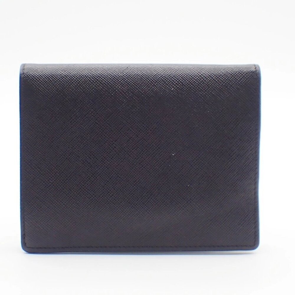 PRADA Logo Compact Bifold Wallet Purse Saffiano Leather Black Italy SHW 38AA182 - Picture 3 of 15